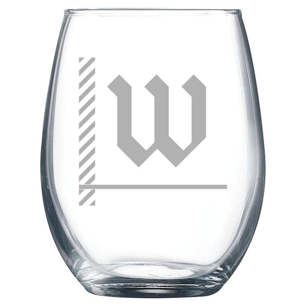 The College of Wooster Polar Camel 9 oz. Stemless Wine Glass