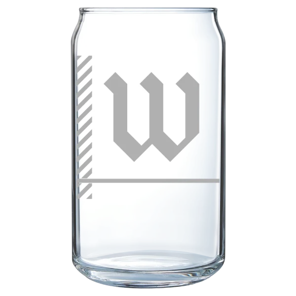 The College of Wooster Polar Camel 16 oz. Can Glass