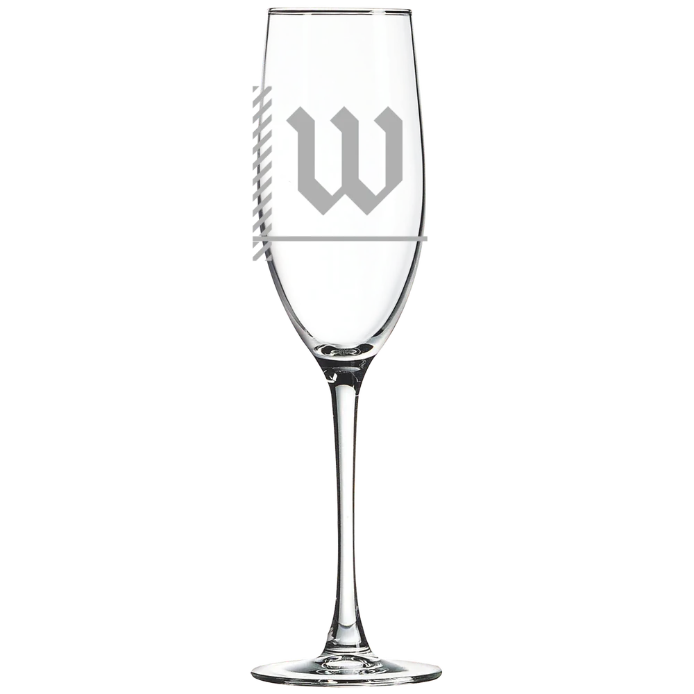 The College of Wooster Polar Camel 8 oz. Champagne Flute
