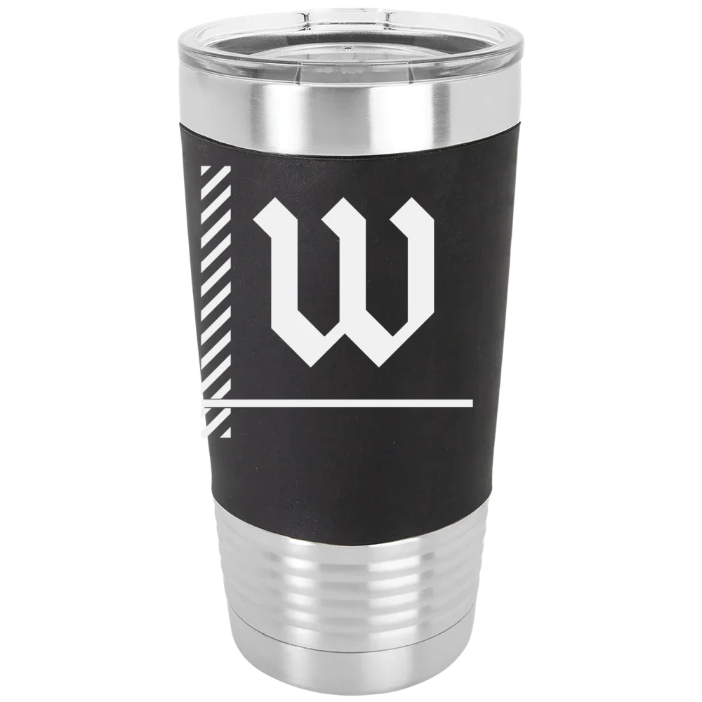 The College of Wooster Polar Camel 20 oz. Silicone Grip Tumbler with Standard Lid