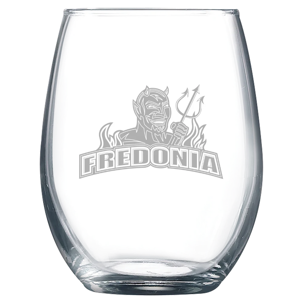 The State University of New York at Fredonia Polar Camel 9 oz. Stemless Wine Glass