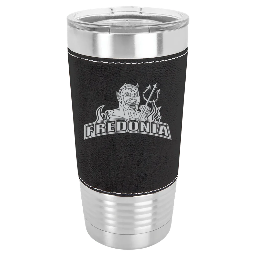 The State University of New York at Fredonia Polar Camel 20 oz. Leatherette Grip Tumbler with Standard Lid