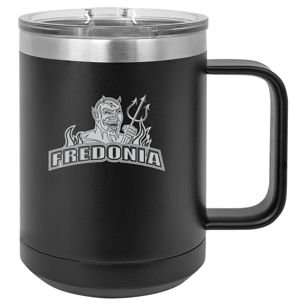 The State University of New York at Fredonia Polar Camel 15 oz. Mug with Slider Lid