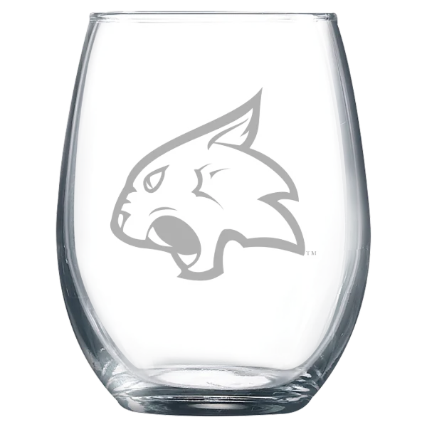 Thiel College Polar Camel 9 oz. Stemless Wine Glass