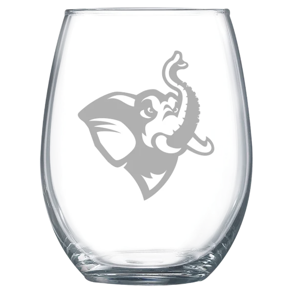 Tufts University Polar Camel 15 oz. Stemless Wine Glass