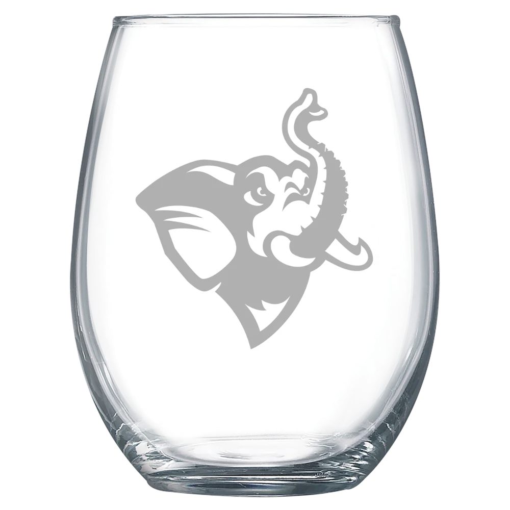 Tufts University Polar Camel 15 oz. Stemless Wine Glass