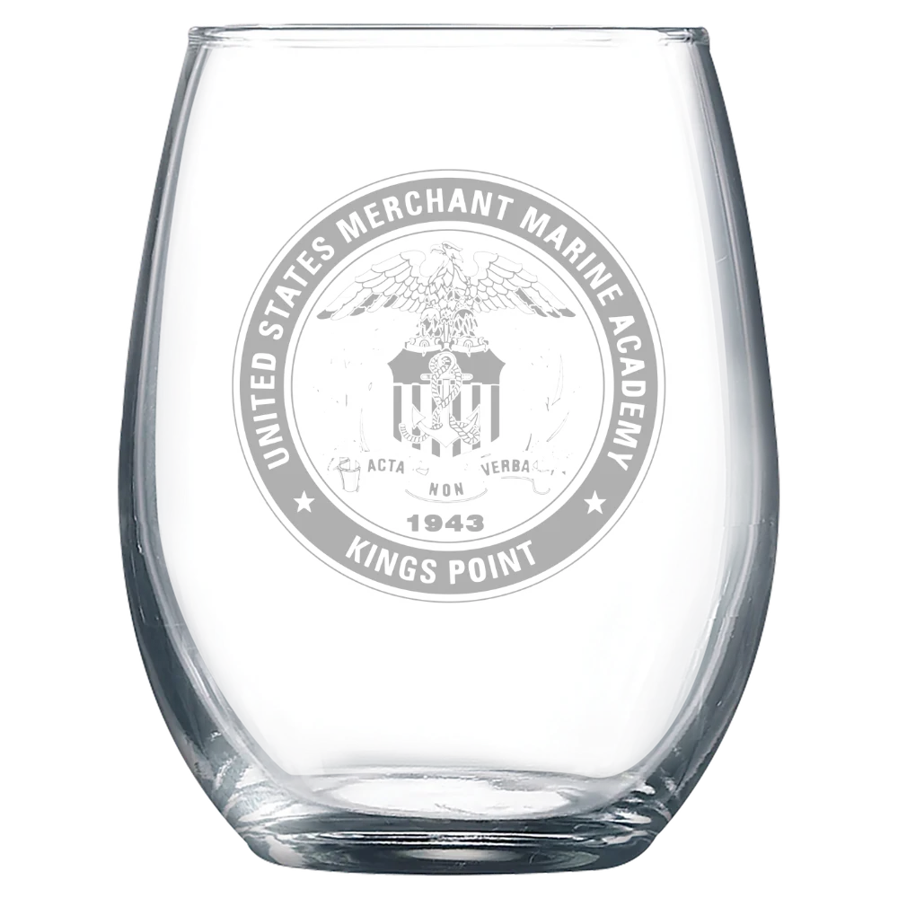U.S. Merchant Marine Academy Polar Camel 9 oz. Stemless Wine Glass