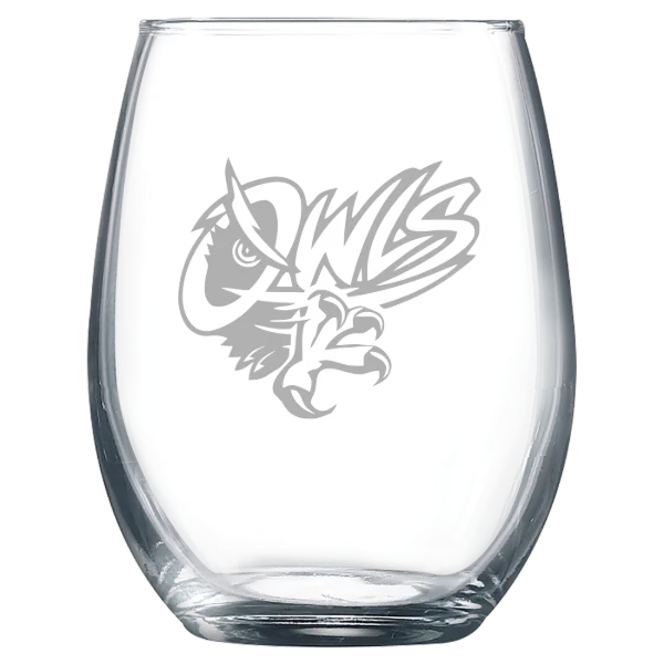 University of Maine at Presque Isle Polar Camel 9 oz. Stemless Wine Glass