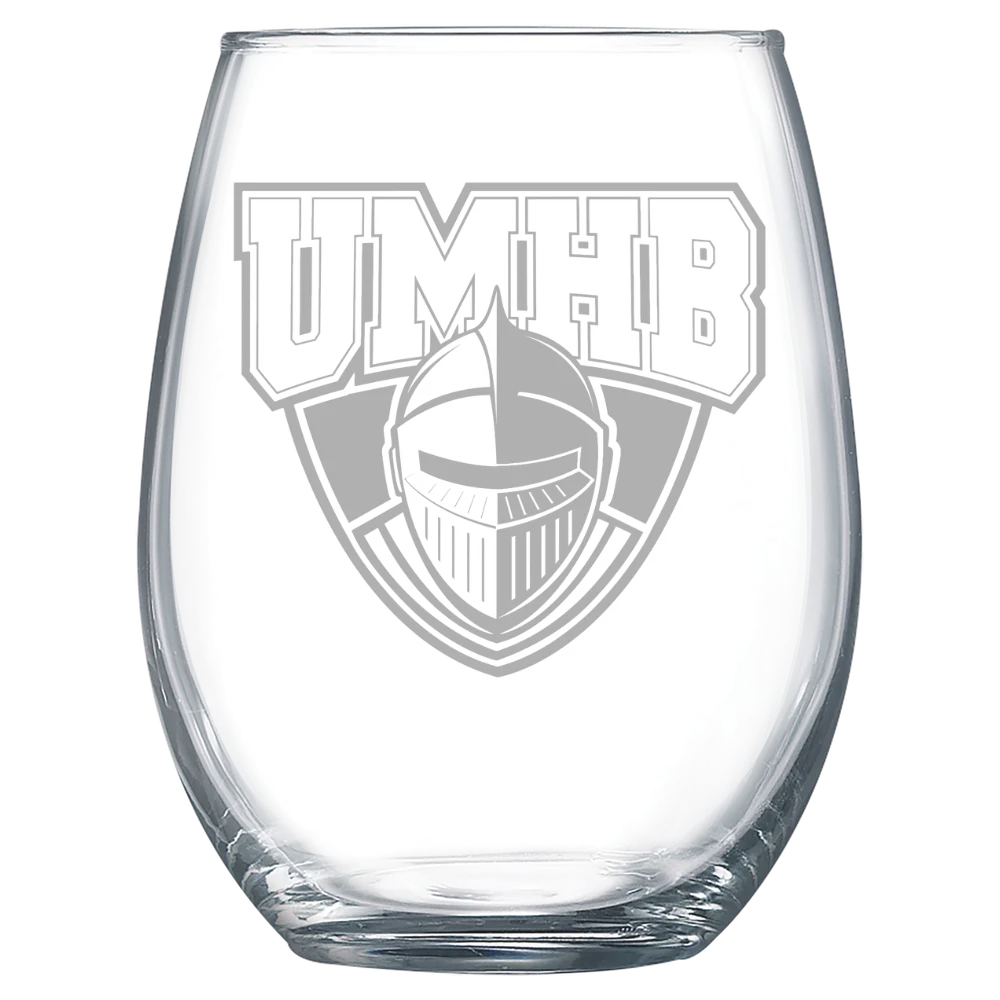 University of Mary Hardin-Baylor Polar Camel 15 oz. Stemless Wine Glass