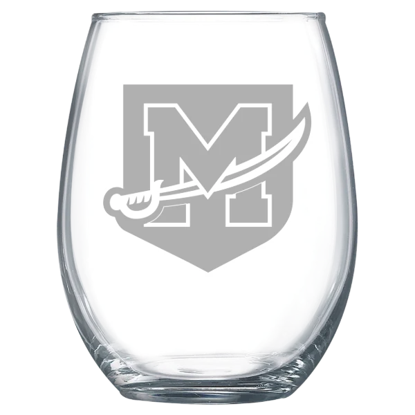 University of Mount Union Polar Camel 15 oz. Stemless Wine Glass