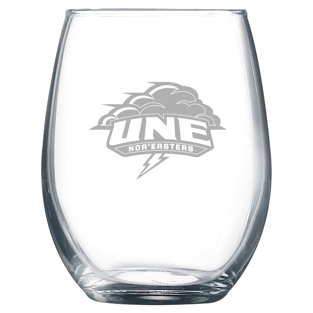 University of New England Polar Camel 9 oz. Stemless Wine Glass