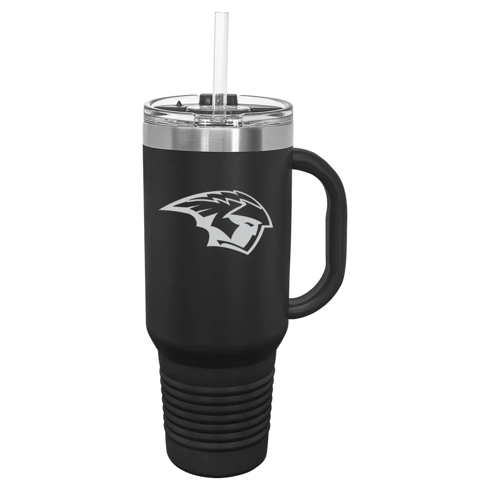 University of Wisconsin-Oshkosh Polar Camel 40 oz. Travel Mug with Snap Lid & Straw