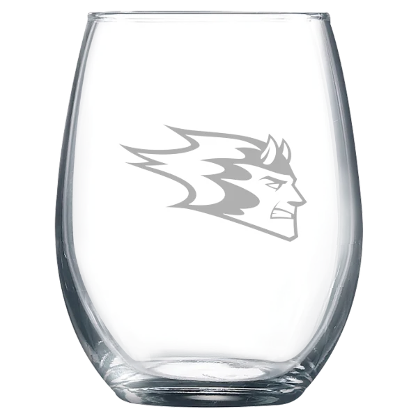 University of Wisconsin-Stout Polytechnic Polar Camel 9 oz. Stemless Wine Glass
