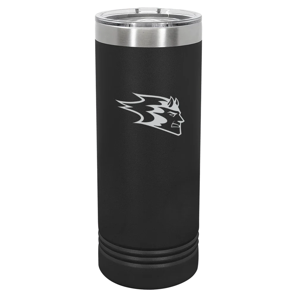 University of Wisconsin-Stout Polytechnic Polar Camel 22 oz. Skinny Tumbler with Slider Lid