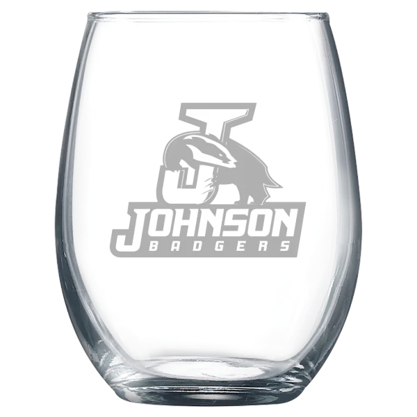 Vermont State University-Johnson Polar Camel 9 oz. Stemless Wine Glass