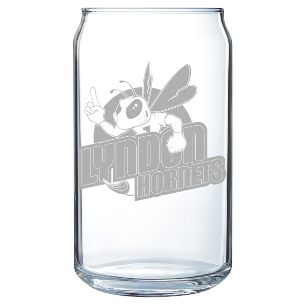 Vermont State University Lyndon Polar Camel 16 oz. Can Glass