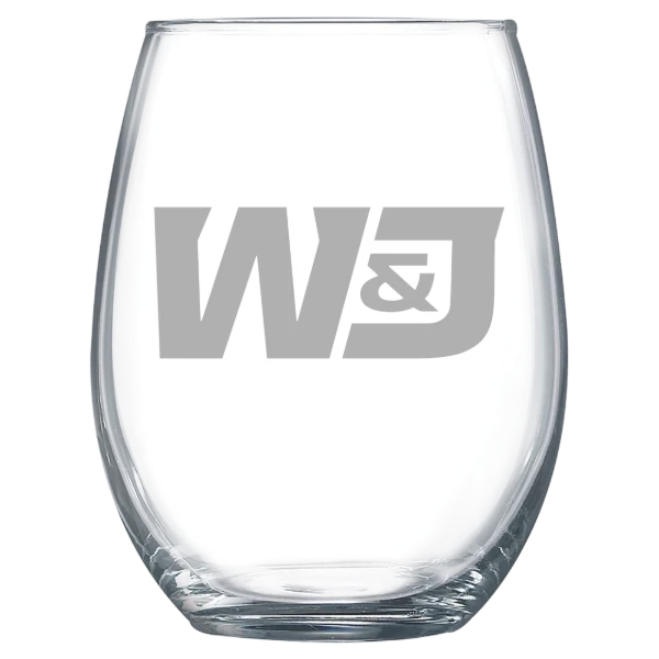 Washington and Jefferson College Polar Camel 15 oz. Stemless Wine Glass
