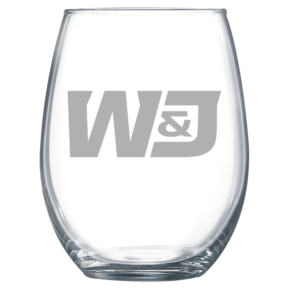 Washington and Jefferson College Polar Camel 15 oz. Stemless Wine Glass