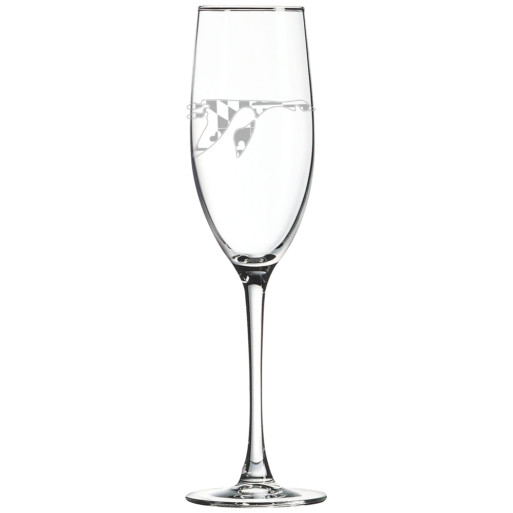 Washington College (Maryland) Polar Camel 8 oz. Champagne Flute