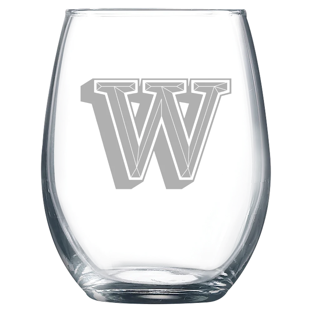 Waynesburg University Polar Camel 9 oz. Stemless Wine Glass