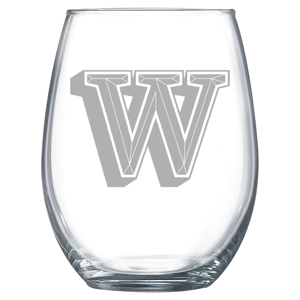 Waynesburg University Polar Camel 15 oz. Stemless Wine Glass