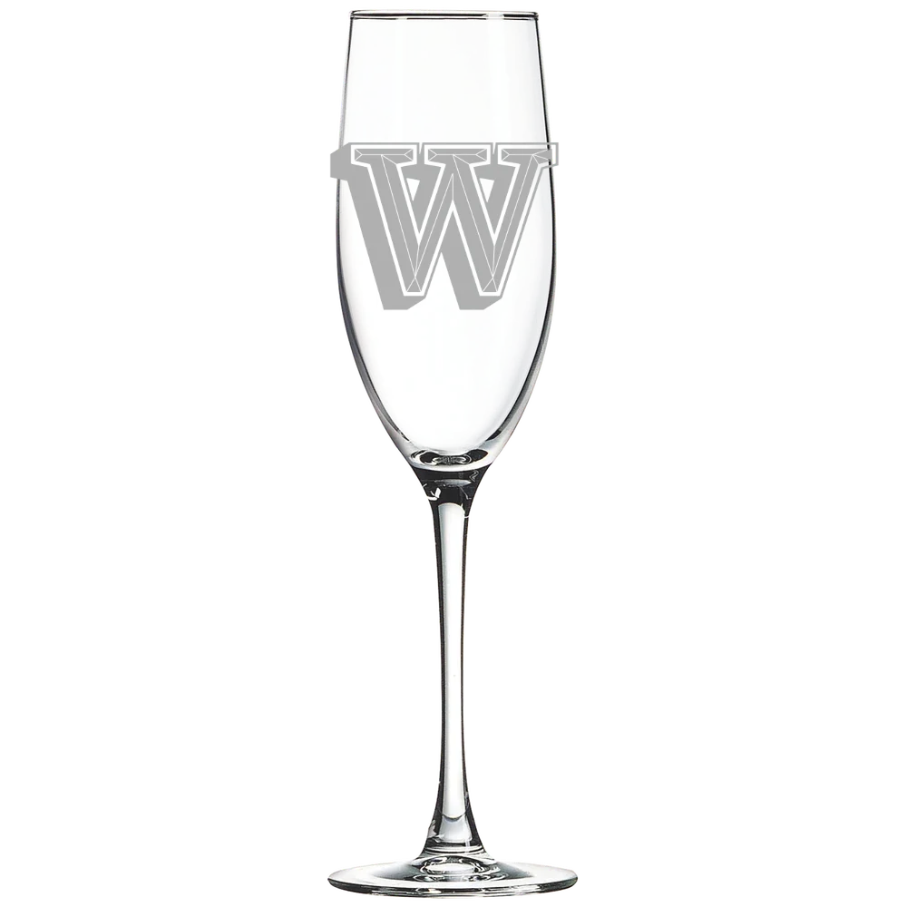 Waynesburg University Polar Camel 8 oz. Champagne Flute