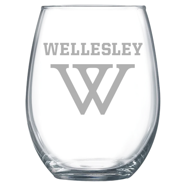 Wellesley College Polar Camel 15 oz. Stemless Wine Glass