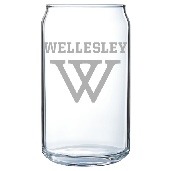 Wellesley College Polar Camel 16 oz. Can Glass