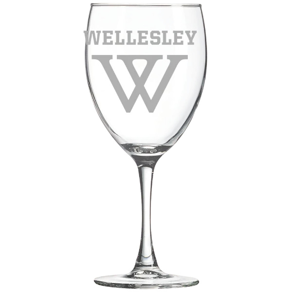 Wellesley College Polar Camel 10 1/2 oz. Wine Glass