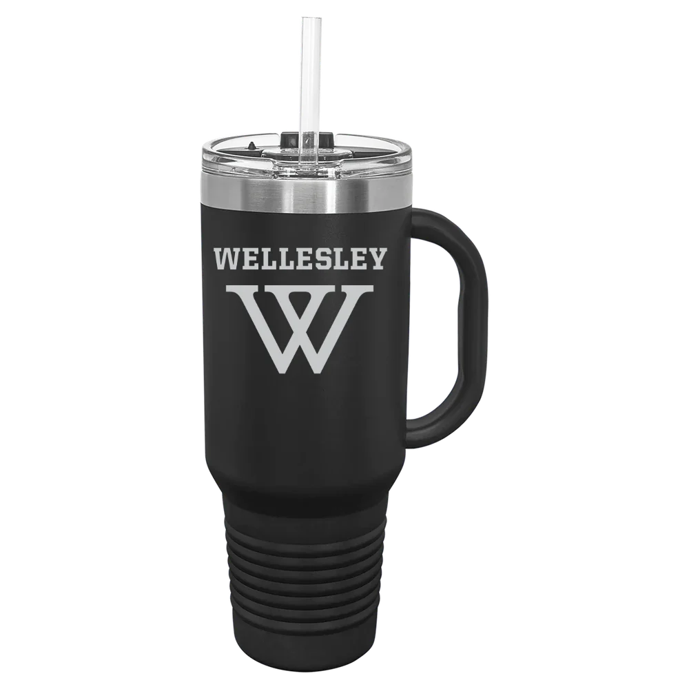 Wellesley College Polar Camel 40 oz. Travel Mug with Snap Lid & Straw