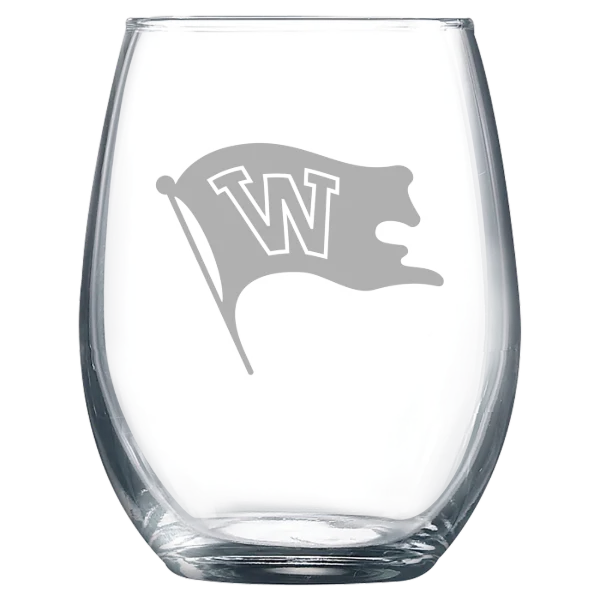 Whitworth University Polar Camel 9 oz. Stemless Wine Glass