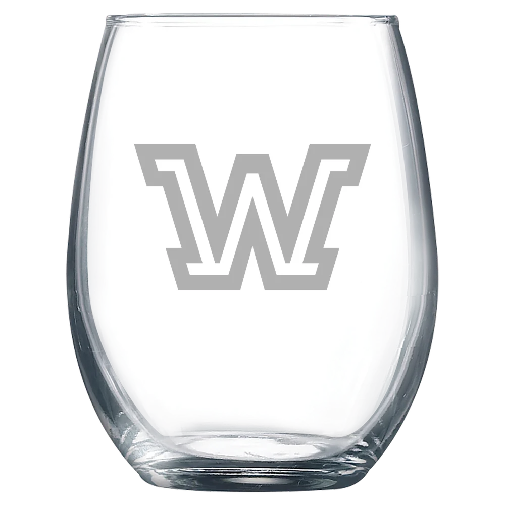 Wilkes University Polar Camel 9 oz. Stemless Wine Glass