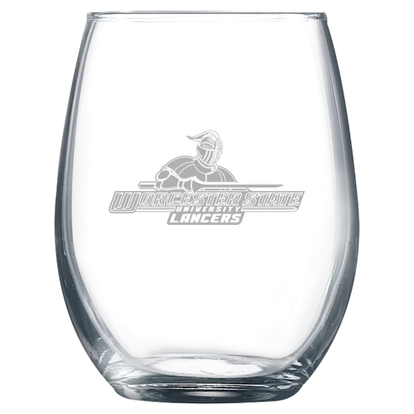 Worcester State University Polar Camel 9 oz. Stemless Wine Glass