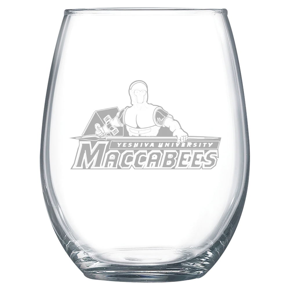 Yeshiva University Polar Camel 15 oz. Stemless Wine Glass