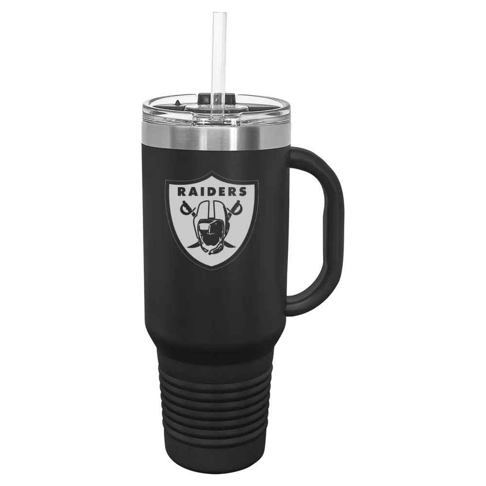 Las Vegas Raiders Polar Camel 40 oz. Travel Mug with Snap Lid & Straw