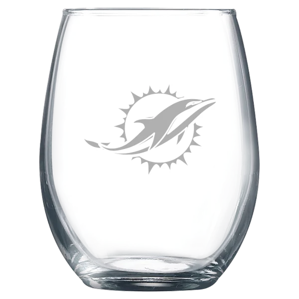 Miami Dolphins Polar Camel 9 oz. Stemless Wine Glass