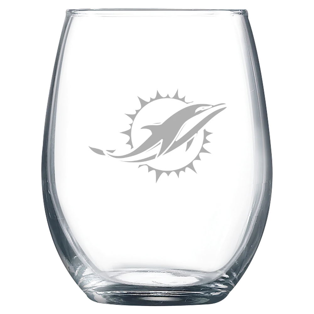 Miami Dolphins Polar Camel 9 oz. Stemless Wine Glass