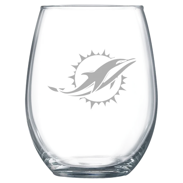 Miami Dolphins Polar Camel 15 oz. Stemless Wine Glass