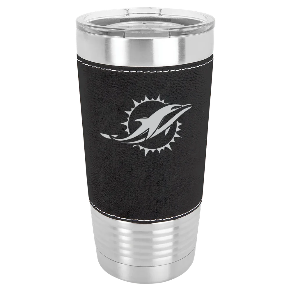 Miami Dolphins Polar Camel 20 oz. Leatherette Grip Tumbler with Standard Lid