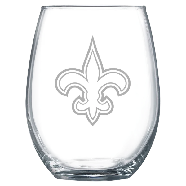 New Orleans Saints Polar Camel 15 oz. Stemless Wine Glass