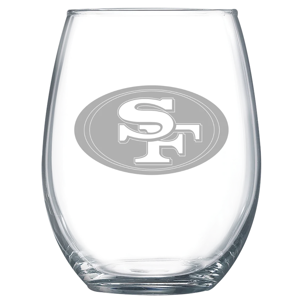 San Francisco 49ers Polar Camel 15 oz. Stemless Wine Glass