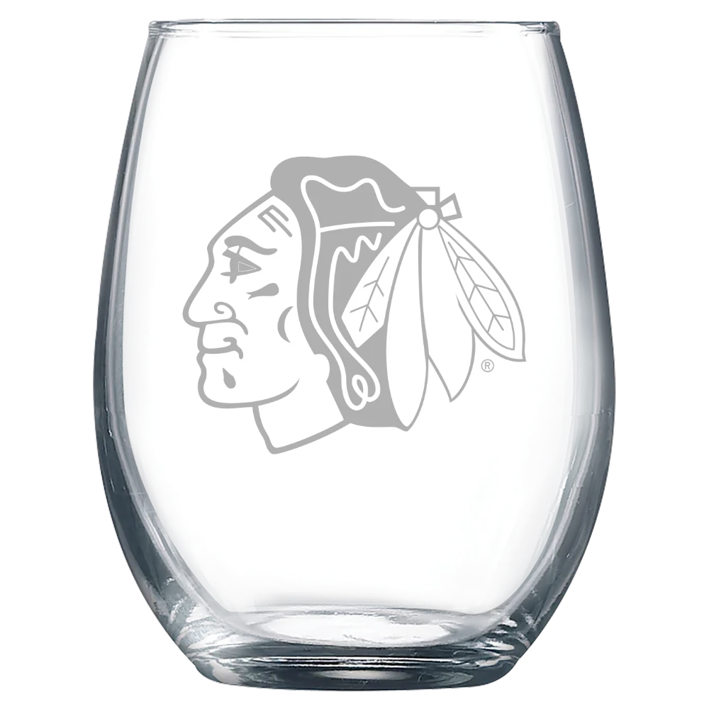 Chicago Blackhawks Polar Camel 9 oz. Stemless Wine Glass