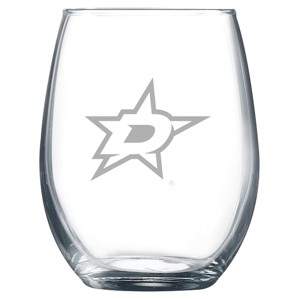 Dallas Stars Polar Camel 9 oz. Stemless Wine Glass