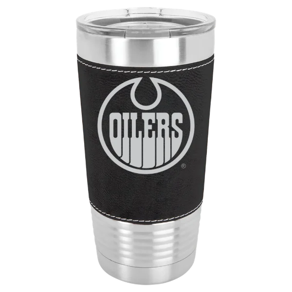 Edmonton Oilers Polar Camel 20 oz. Leatherette Grip Tumbler with Standard Lid