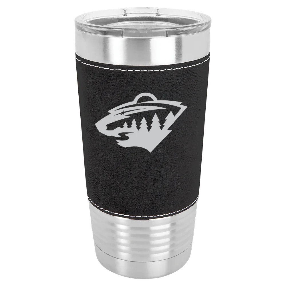 Minnesota Wild Polar Camel 20 oz. Leatherette Grip Tumbler with Standard Lid