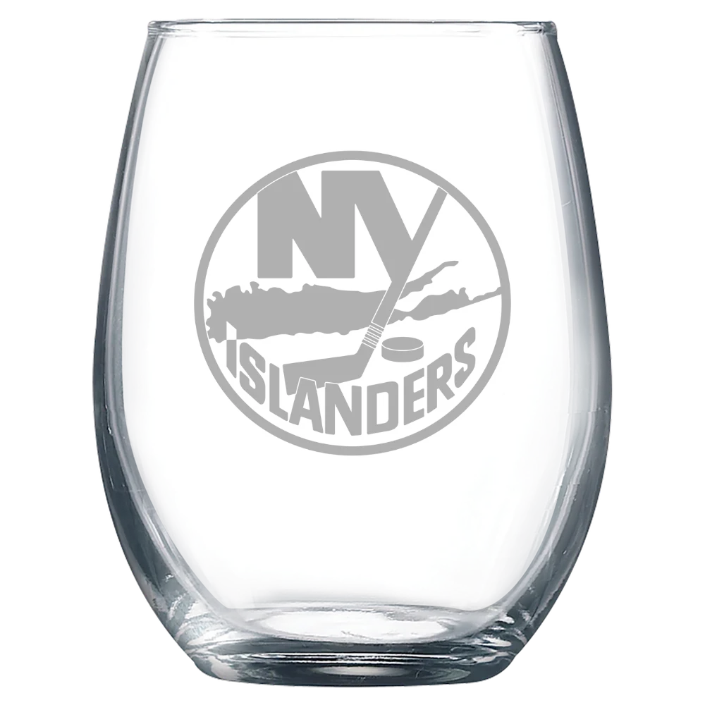 New York Islanders Polar Camel 9 oz. Stemless Wine Glass