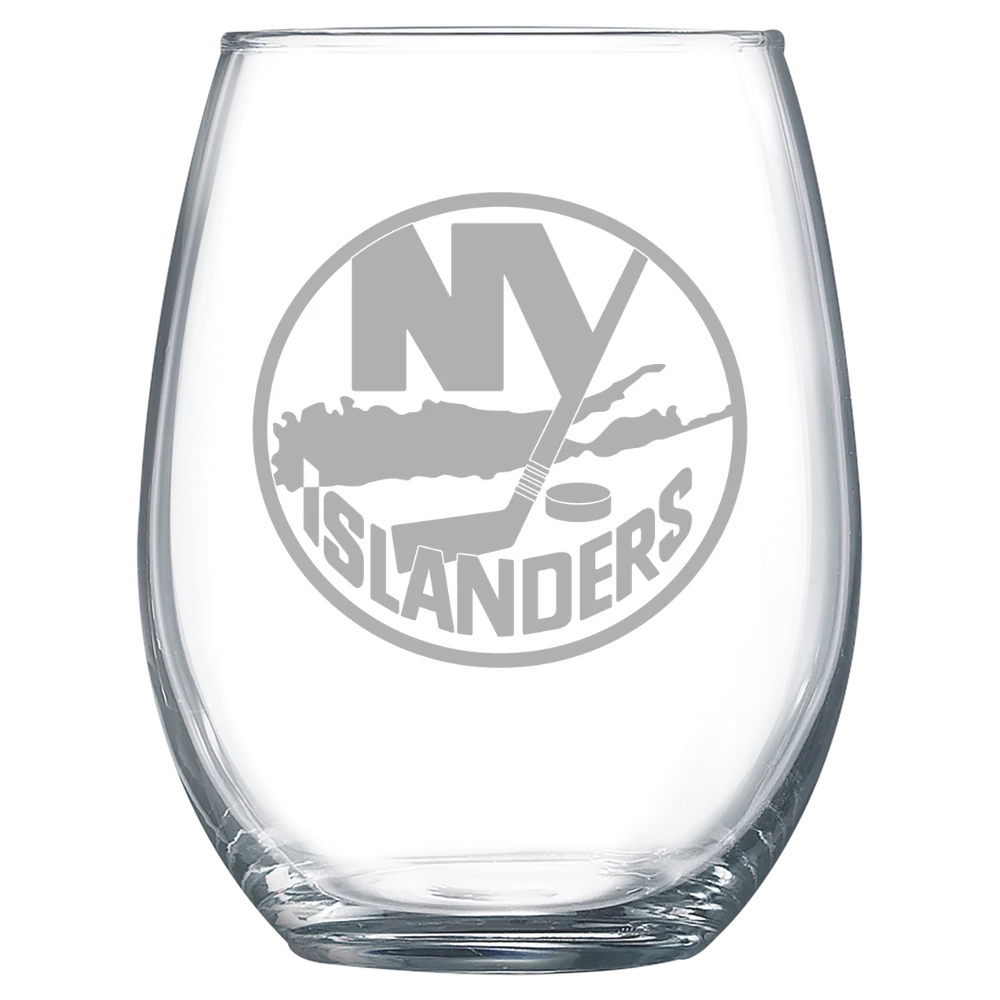 New York Islanders Polar Camel 15 oz. Stemless Wine Glass