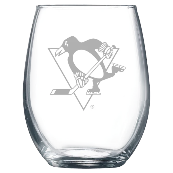 Pittsburgh Penguins Polar Camel 9 oz. Stemless Wine Glass