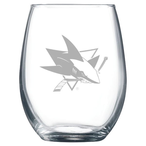 San Jose Sharks Polar Camel 9 oz. Stemless Wine Glass