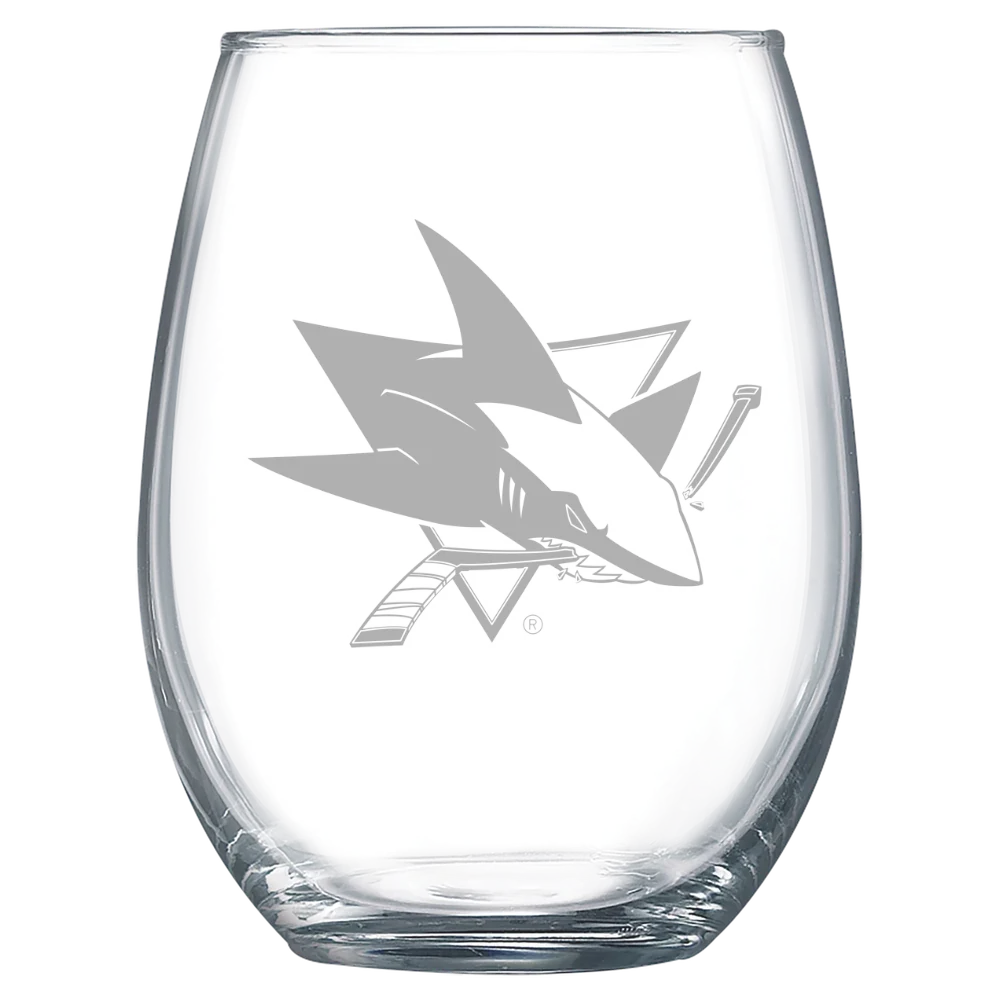 San Jose Sharks Polar Camel 15 oz. Stemless Wine Glass